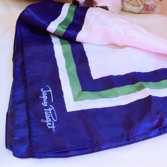 Vintage Designer Jaques Piaget Italian Scarf Luxury Monaco Fashion Style - Picture 4 of 4